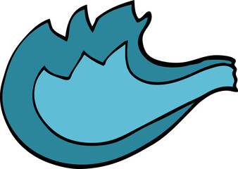 cartoon doodle blue gas flame