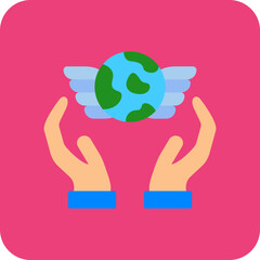 Freedom Multicolor Round Corner Flat Icon