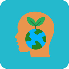 Think Eco Multicolor Round Corner Flat Icon