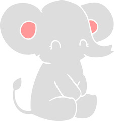 cute flat color style cartoon elephant