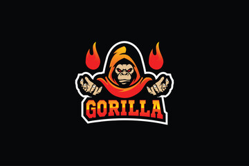 Vector illustration, gorilla mascot logo