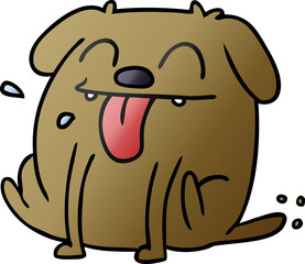 gradient cartoon of cute kawaii dog