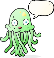 speech bubble cartoon octopus