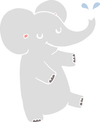 flat color style cartoon dancing elephant