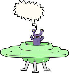 speech bubble cartoon flying saucer