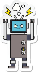 sticker of a cute cartoon robot