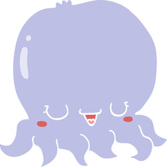 flat color style cartoon jellyfish