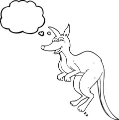 thought bubble cartoon kangaroo