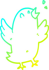 cold gradient line drawing cartoon bird singing