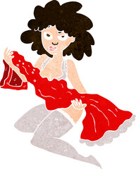 cartoon woman changing