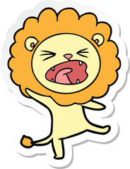 sticker of a cartoon lion