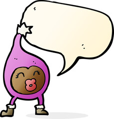 cartoon funny creature with speech bubble