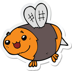 sticker of a funny cartoon bee