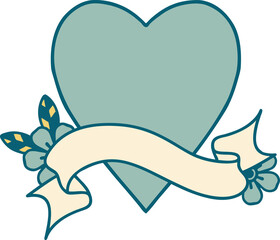 Obraz premium tattoo with banner of a heart