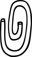 line drawing cartoon paper clip