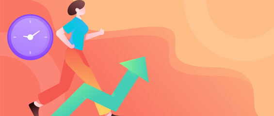 Vector internet operation hand-drawn illustration of people exercising and running healthy
