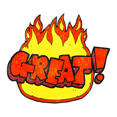 texture cartoon Great! symbol