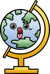 gradient shaded cartoon globe of the world
