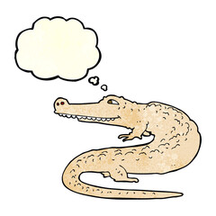 cartoon alligator with thought bubble