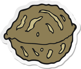 sticker of a cartoon walnut in shell