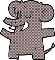 cartoon doodle standing elephant