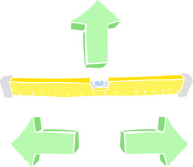 flat color illustration of a cartoon straight level