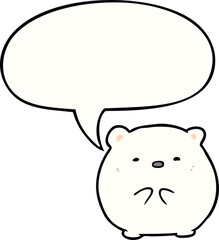 cute cartoon polar bear and speech bubble
