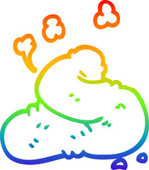 rainbow gradient line drawing cartoon poop