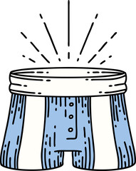 traditional tattoo style pair of shorts