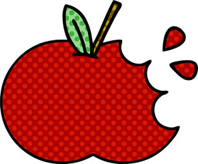 comic book style cartoon red apple