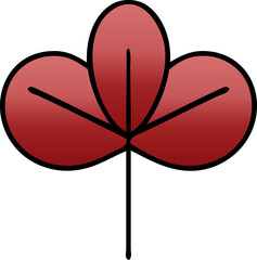 gradient shaded cartoon autumn leaf