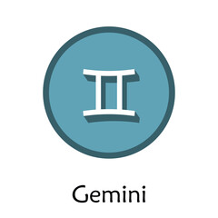 Gemini sign . Vector illustration. Gemini zodiac sign symbole on white background horoscope astrology. Zodiac sign. Astrological calendar. Zodiacal black and white vector horoscope. Line