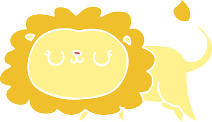 flat color style cartoon lion