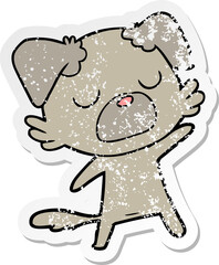 Obraz premium distressed sticker of a cartoon dog
