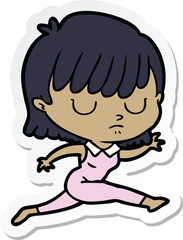 sticker of a cartoon woman