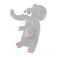 retro cartoon cute elephant