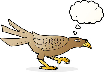 cartoon bird with thought bubble
