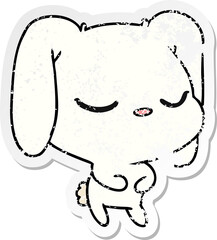 distressed sticker cartoon of cute kawaii bunny