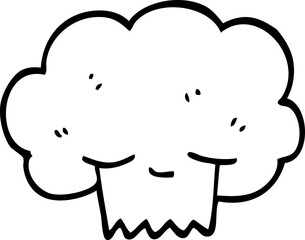 black and white cartoon explosion cloud