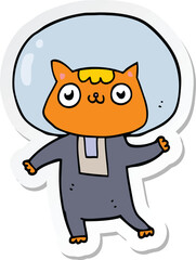 sticker of a cartoon space cat