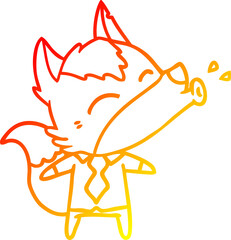 warm gradient line drawing howling wolf boss cartoon