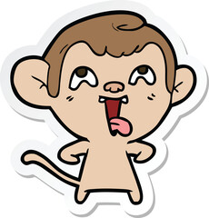 Obraz premium sticker of a crazy cartoon monkey