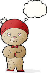 cartoon teddy bear with thought bubble