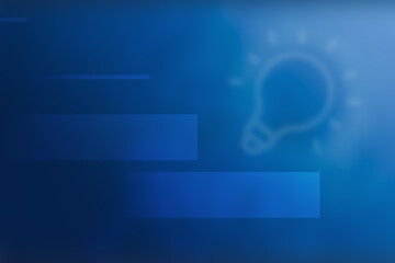 Creative idea design with soft light of bulb and blue background.