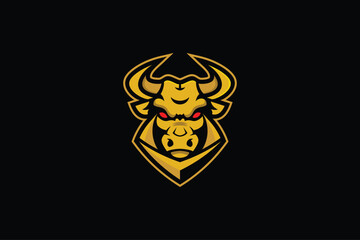 Fototapeta premium Bull Bison Buffalo Logo design vector template.