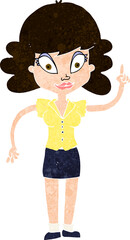 cartoon happy woman with idea