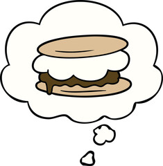 smore cartoon and thought bubble