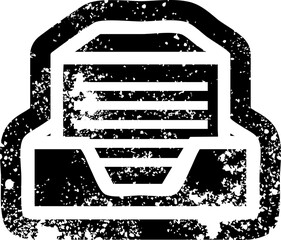 office paper stack distressed icon