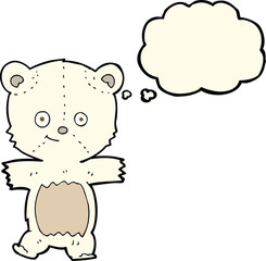 cute cartoon polar bear with thought bubble