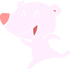 laughing bear flat color style cartoon